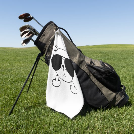 Kat Zonnebril Middelvinger Golfhanddoek (Groen)