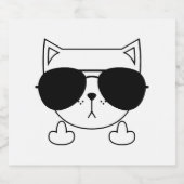 Kat Zonnebril Middelvinger Sparkling Wijnetiket (Enkel label)