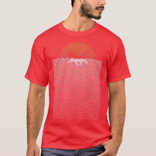 Kat Zonsondergang Zwemmen Strand Zomer door Tobe F T-shirt