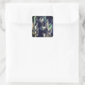 Kat, zoogdier, dier vierkante sticker (Tas)