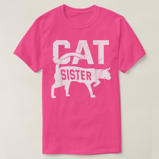 Kat zuster Kitten Pet Eigenaar Meow T-shirt (Design voorkant)