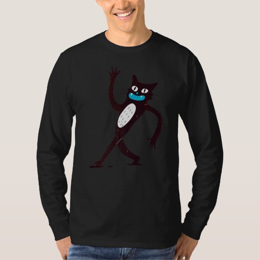kat zwaaien t-shirt (Voorkant)