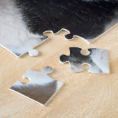 Kat-zwart en wit legpuzzel (Zijkant)