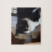 Kat-zwart en wit legpuzzel (Verticaal)