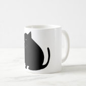Kat, zwart, groot, dik koffiemok (Voorkant rechts)
