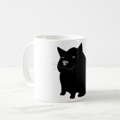 Kat, zwart, groot, dik koffiemok (Voorkant links)
