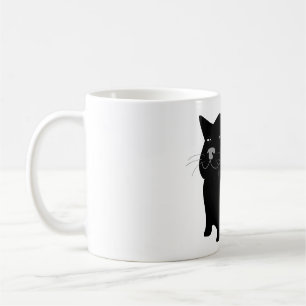 Kat, zwart, groot, dik koffiemok
