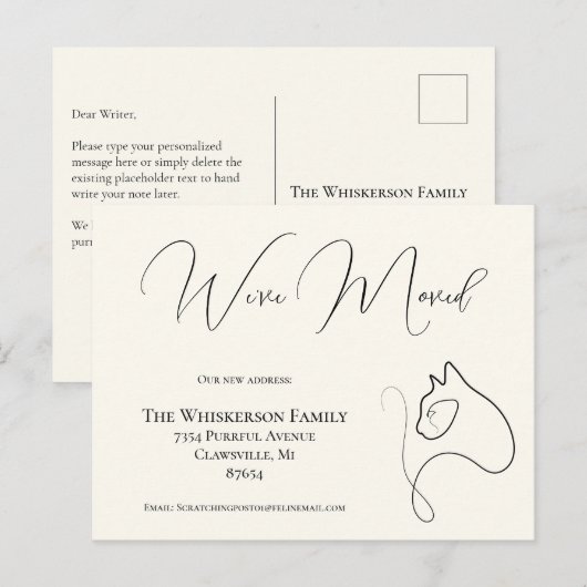  kat zwart & ivoor We hebben de aankondiging verpl Briefkaart (Voorkant / Achterkant)