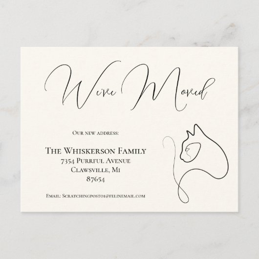 kat zwart & ivoor We hebben de aankondiging verpl Briefkaart (Voorkant)