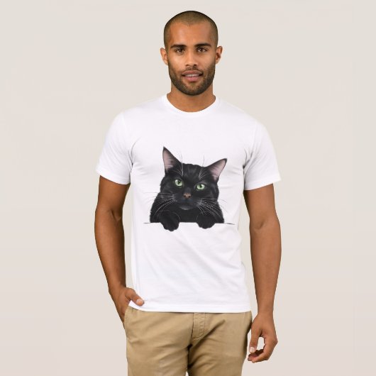 Kat zwart T-shirt (Voorkant volledig)