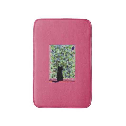 Kat - Zwarte Kat Aangepaste kleur Badmat (Voorkant Verticaal)