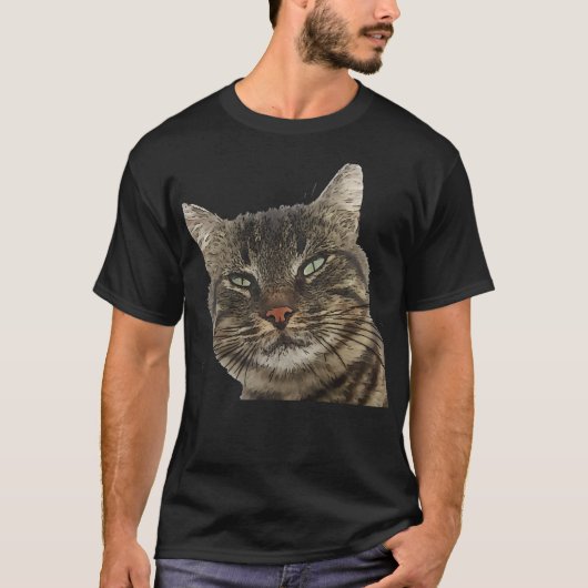 Kat zwarte omlijsting van de charmante bruine tabl t-shirt (Voorkant)