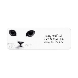 Kat zwarte witte gezicht etiket