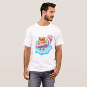 Kat Zwembad Zomer Vibes | Kattenliefhebbersontwerp T-shirt (Voorkant volledig)