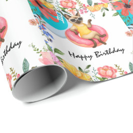 Kat zwembadfeest voor kattenliefhebbers cadeaupapier