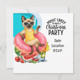 Kat zwembadfeest voor kattenliefhebbers kaart