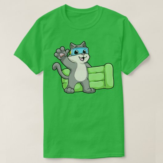 Kat Zwemmen met Zwembril 1 T-shirt (Design voorkant)