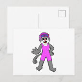 Kat zwemt met zwempak briefkaart (Voorkant / Achterkant)