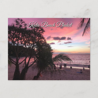 Kata Beach Zonsondergang, Phuket, Thailand Briefkaart