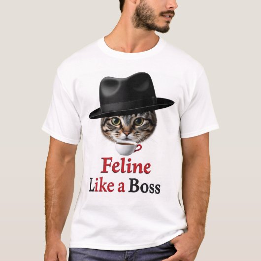 Katachtig als een baas kat cadeau t-shirt (Voorkant)