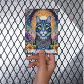 katachtige blik: de smaragdgroene kat briefkaart