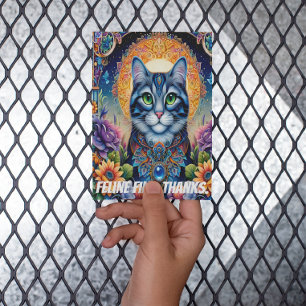 katachtige blik: de smaragdgroene kat briefkaart