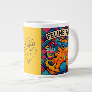 katachtige fijne diamantkunstenaar grote koffiekop