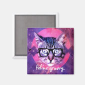 Katachtige Groovy Kat Magneet (Voorkant / Achterkant)