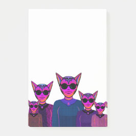 Katachtige karakters post-it® notes