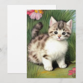 katafbeelding met rode bloemen aankondiging (Voorkant / Achterkant)