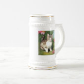 katafbeelding met rode bloemen bierpul (Voorkant rechts)