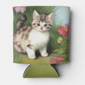 katafbeelding met rode bloemen blikjeskoeler (Voorkant)