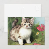 katafbeelding met rode bloemen briefkaart (Voorkant / Achterkant)
