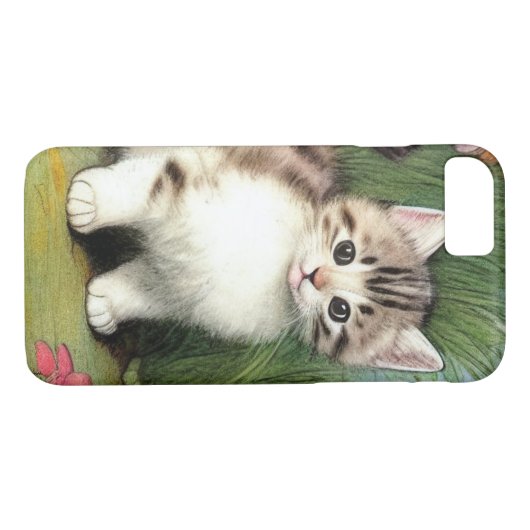  katafbeelding met rode bloemen Case-Mate iPhone case (Achterkant (Horizontaal))