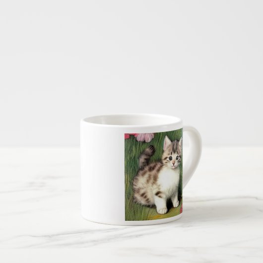 katafbeelding met rode bloemen espresso kop (Voorkant rechts)