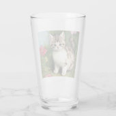 katafbeelding met rode bloemen glas (Achterkant)