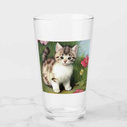 katafbeelding met rode bloemen glas (Voorkant)