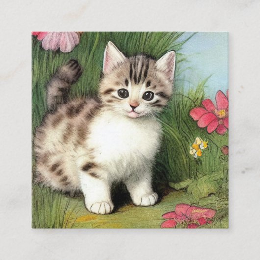  katafbeelding met rode bloemen informatiekaartje (Voorkant)