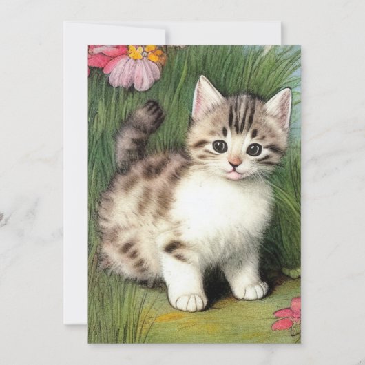  katafbeelding met rode bloemen kaart (Voorkant)