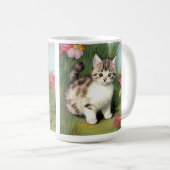 katafbeelding met rode bloemen koffiemok (Voorkant rechts)