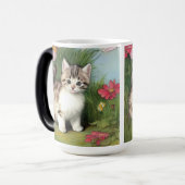  katafbeelding met rode bloemen magische mok (Voorkant links)