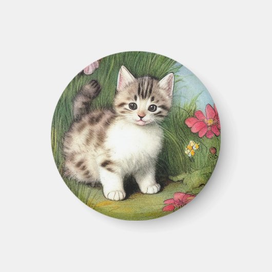  katafbeelding met rode bloemen magneet (Voorkant)