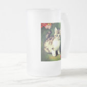  katafbeelding met rode bloemen matglas bierpul (Voorkant rechts)