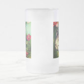  katafbeelding met rode bloemen matglas bierpul (Center)