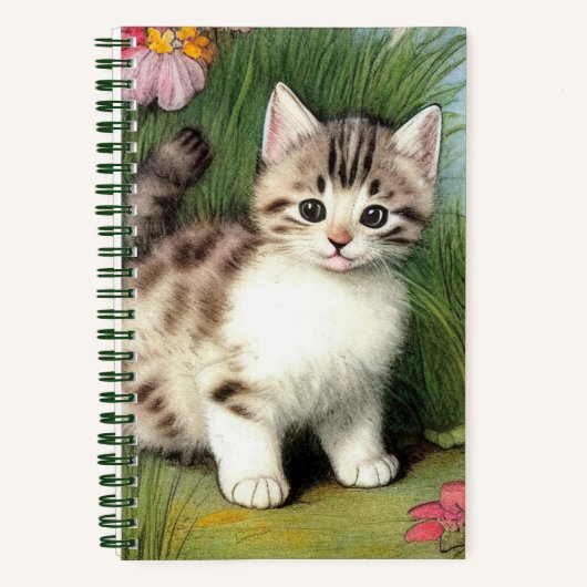 katafbeelding met rode bloemen notitieboek (Voorkant)