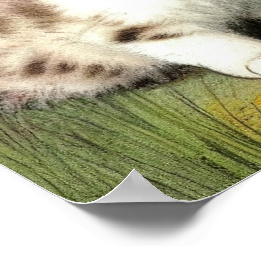  katafbeelding met rode bloemen poster (Hoek)