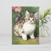  katafbeelding met rode bloemen save the date (Staand voorkant)