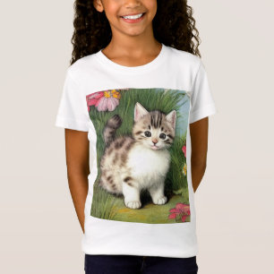  katafbeelding met rode bloemen t-shirt
