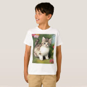  katafbeelding met rode bloemen t-shirt (Voorkant volledig)