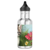 katafbeelding met rode bloemen waterfles (Rechts)
